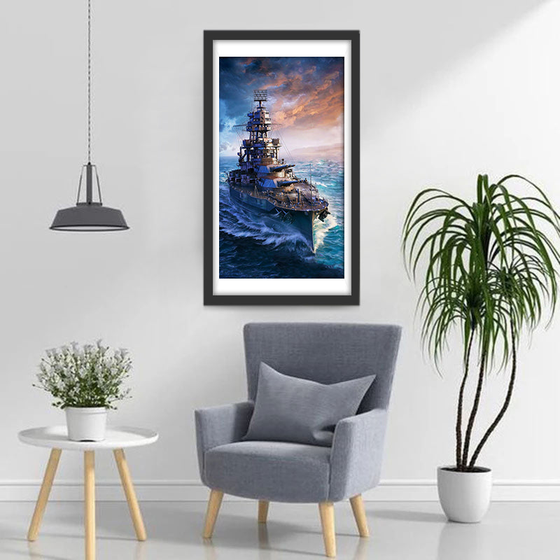 Majestueus Imposant Oorlogsschip Diamond Painting