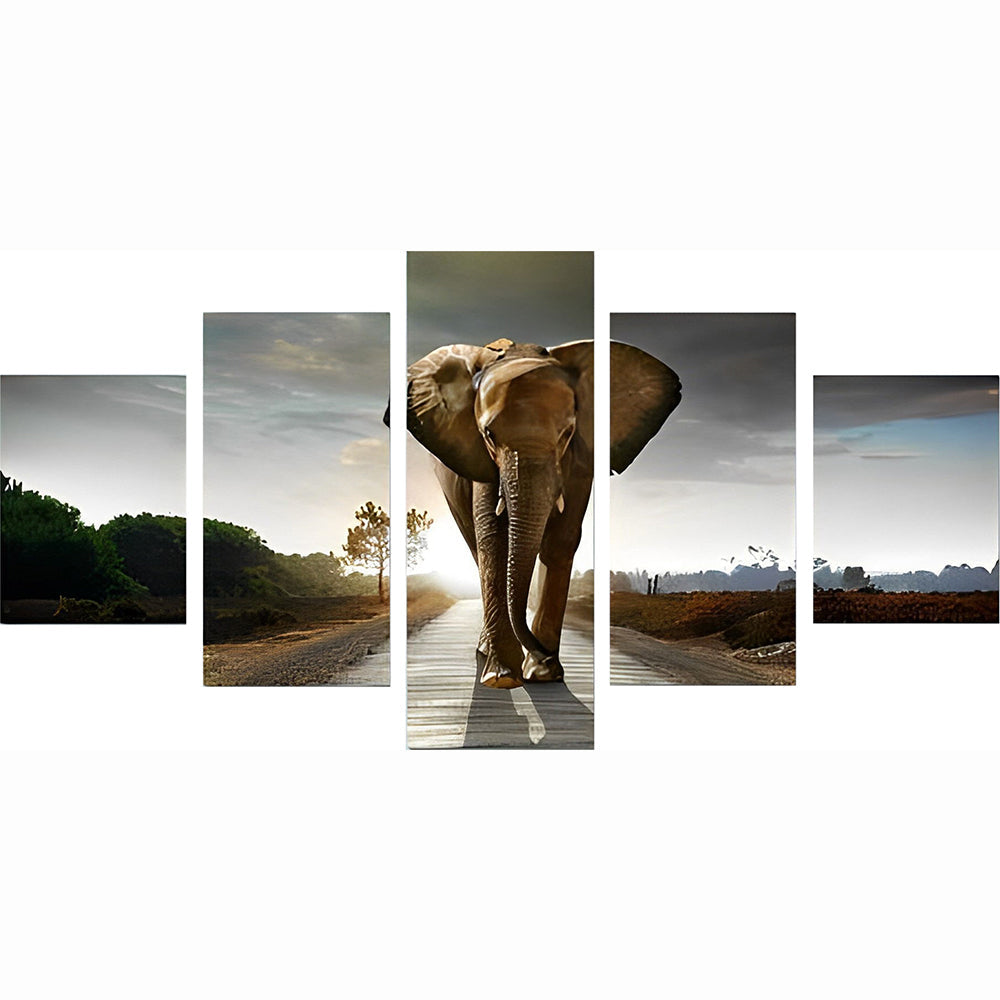 Majestueuze Olifant op Reis 5 Platen Diamond Painting