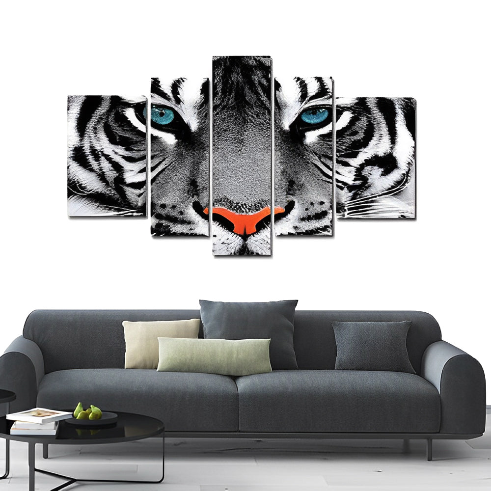 Majestueuze Witte Tijger 5 Platen Diamond Painting