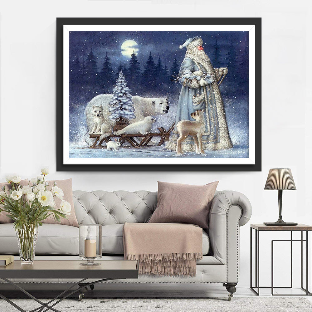 Met Beren en Honden in de Sneeuw Diamond Painting
