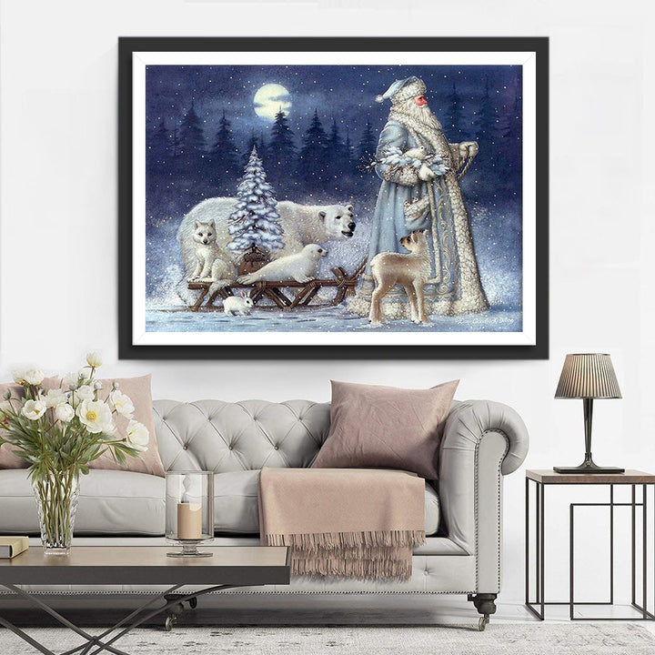 Met Beren en Honden in de Sneeuw Diamond Painting