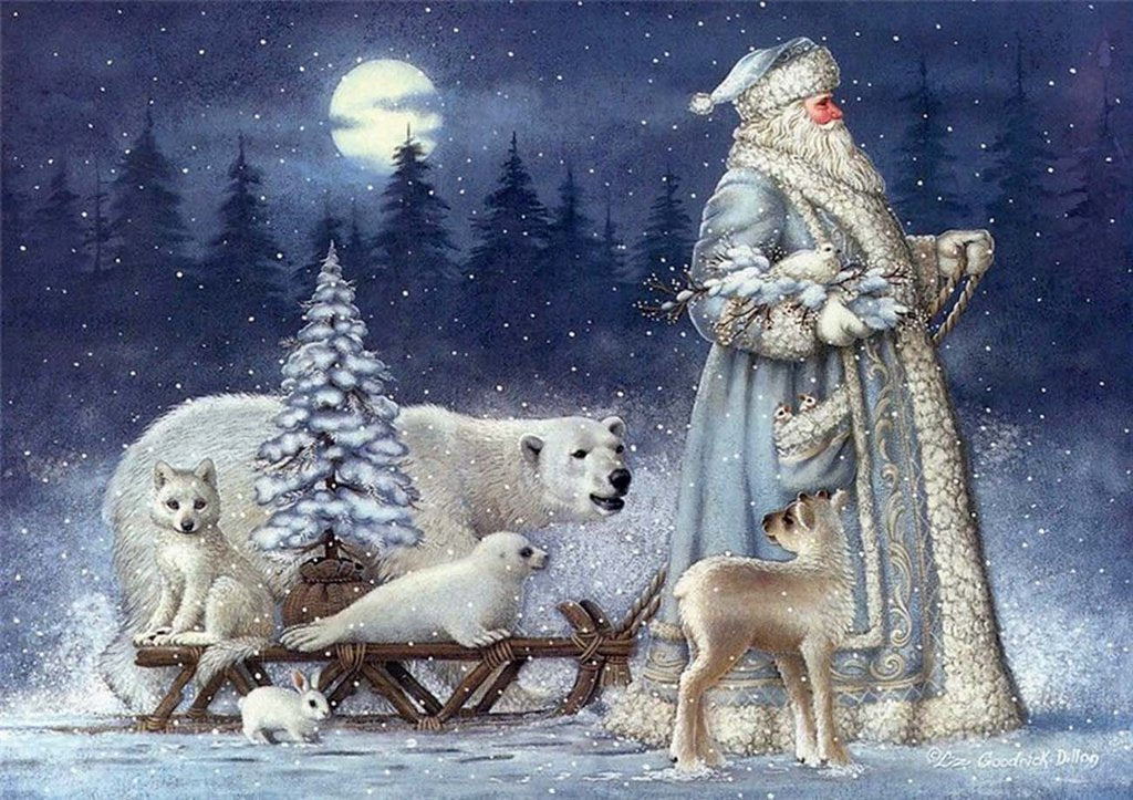 Met Beren en Honden in de Sneeuw Diamond Painting