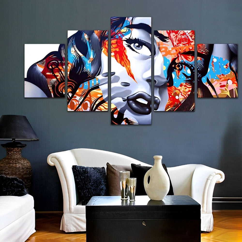 Moderne Kunst voor de Muur 5 Platen Diamond Painting