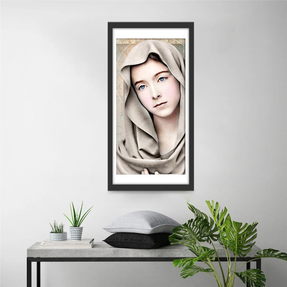 Mysterieus Meisje in Hoofddoek Diamond Painting