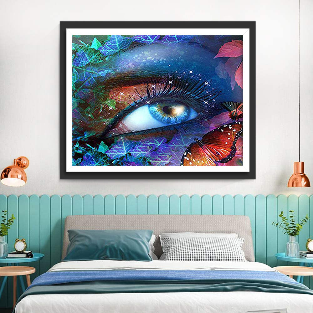 Mysterieuze Blauwe Ogen Diamond Painting