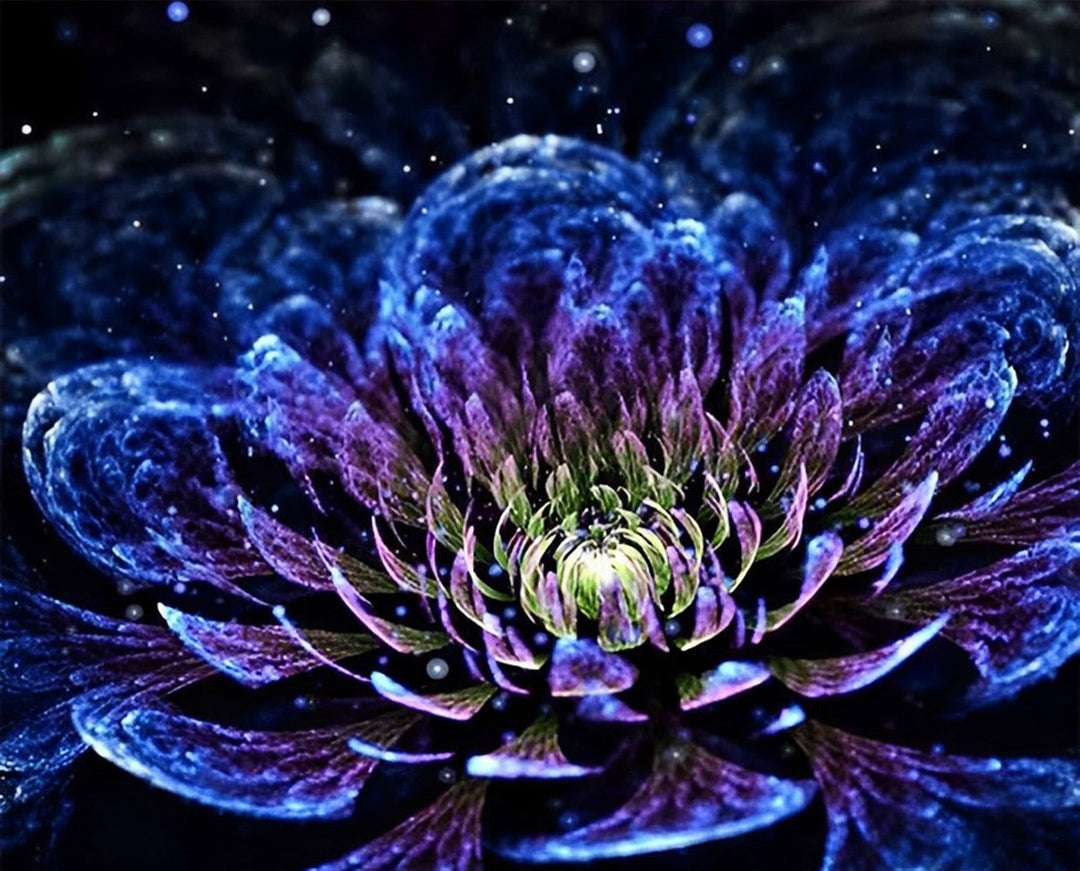 Mysterieuze Bloem in Donkere Achtergrond Diamond Painting
