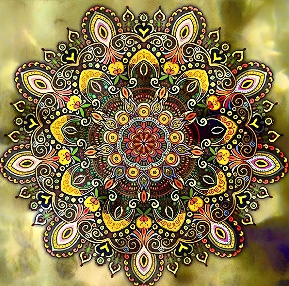 Mystiek Geheime Bloemenwereld in Cirkelvorm Diamond Painting