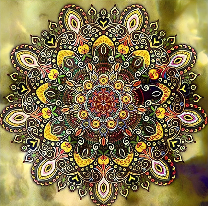 Mystiek Geheime Bloemenwereld in Cirkelvorm Diamond Painting