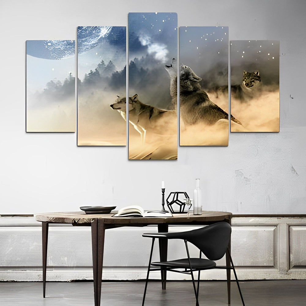 Mystieke Wolvengeheimen in Nevelige Bergen 5 Platen Diamond Painting