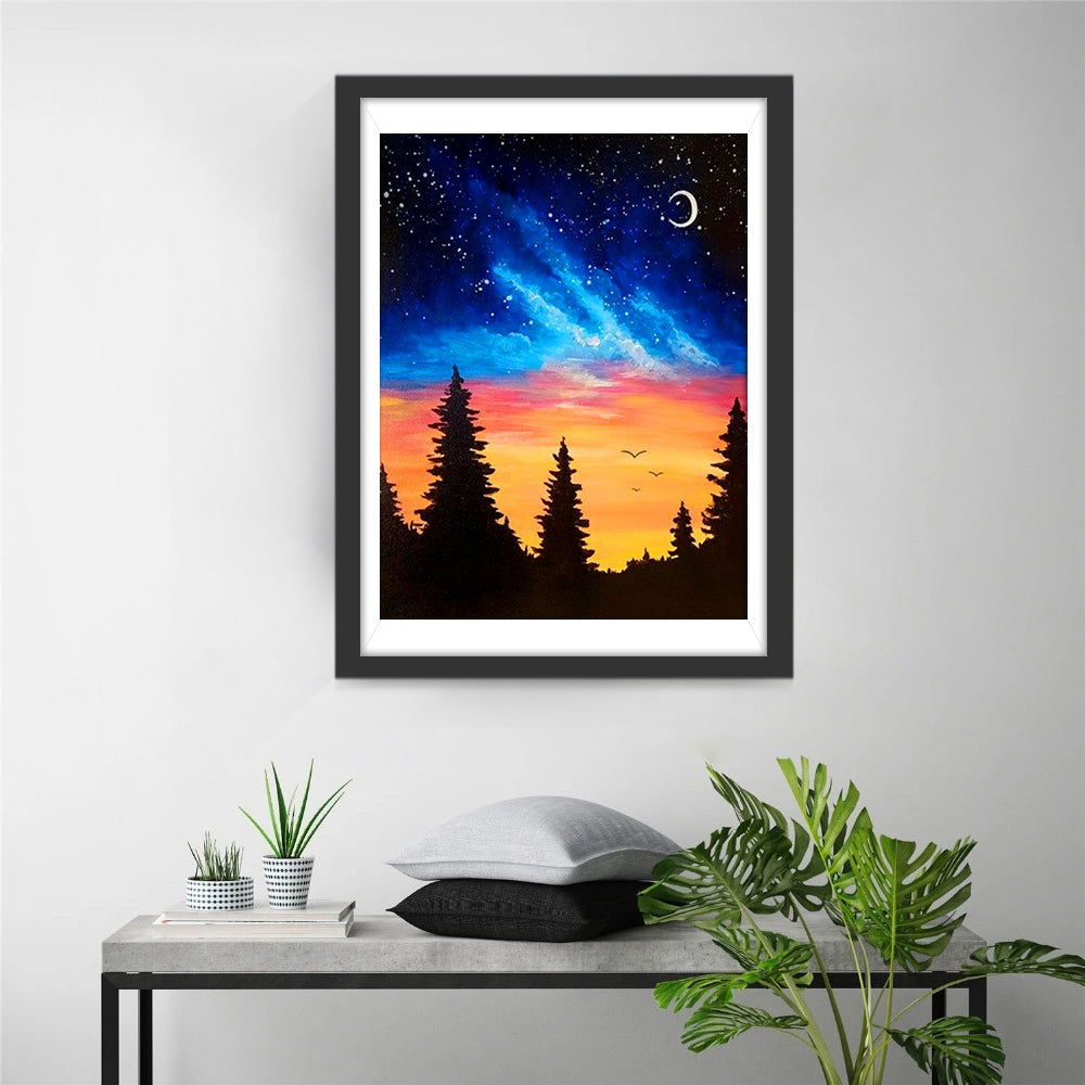 Naaldwoud en Sterrenhemel Diamond Painting