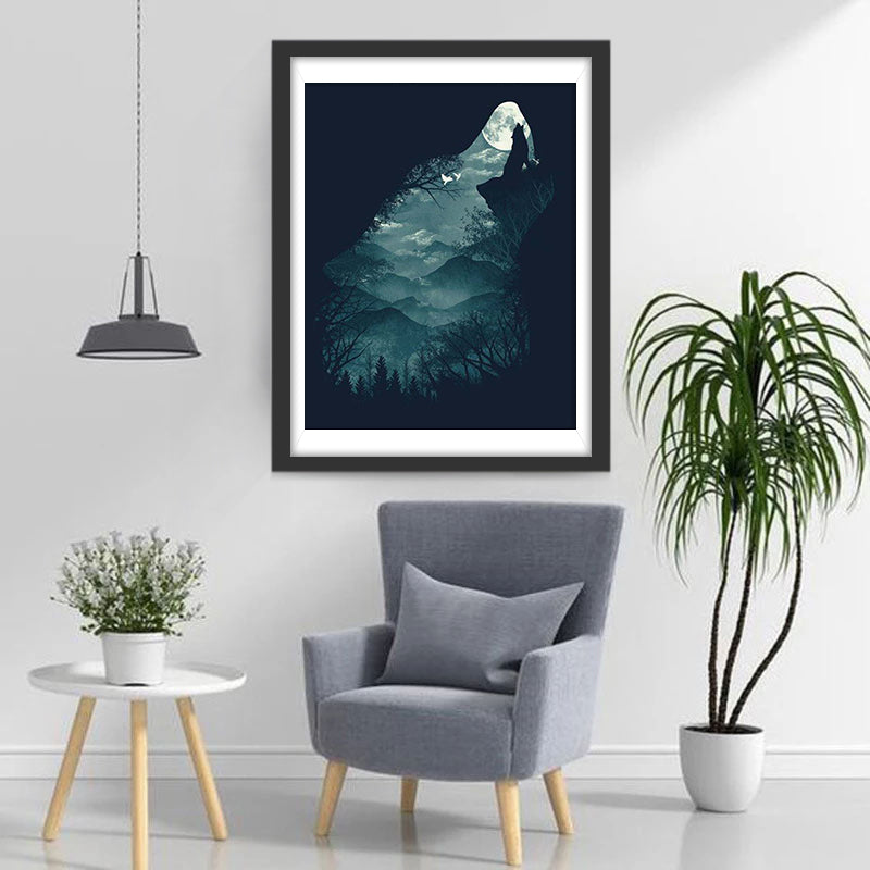 Nacht met Maan en Wind Diamond Painting