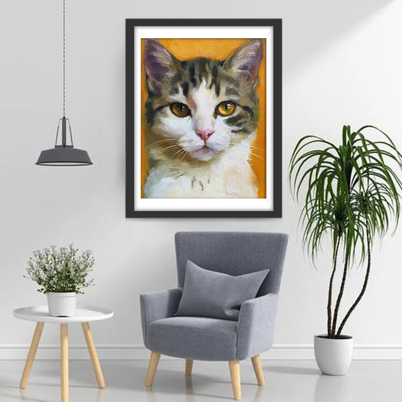 Olieverfstijl Een kat Diamond Painting