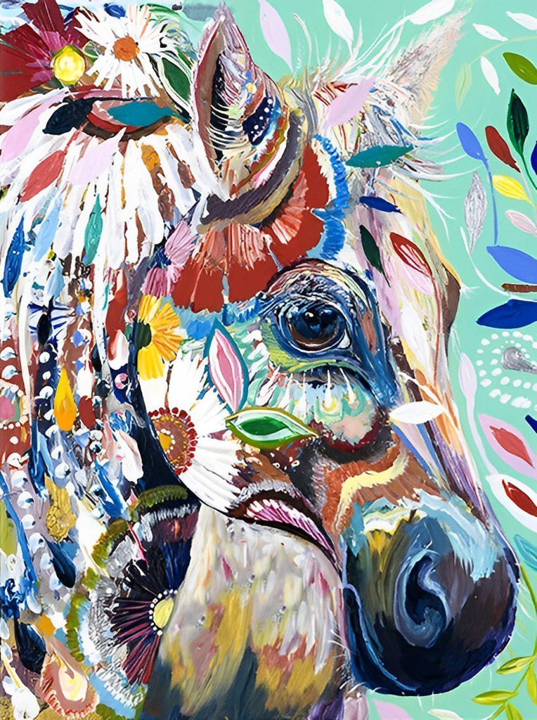 Olieverfstijl Een Paard in Indiase Stijl Diamond Painting