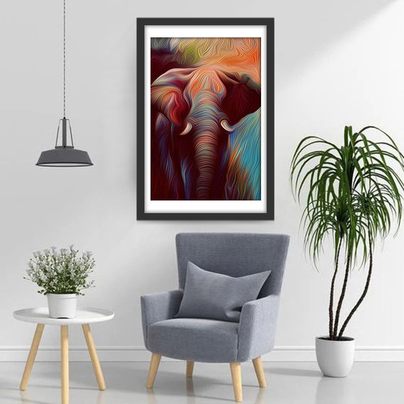 Olieverfstijl Olifant Diamond Painting
