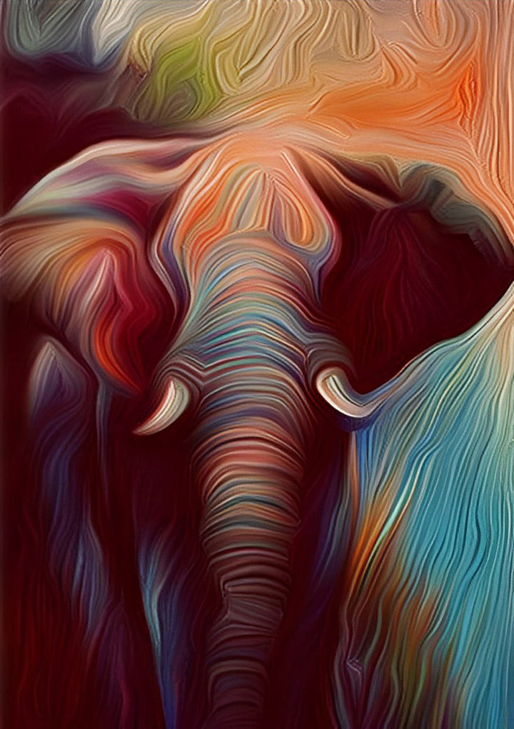 Olieverfstijl Olifant Diamond Painting
