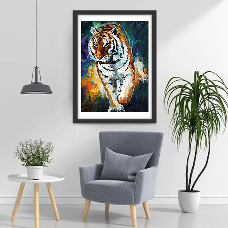 Olieverfstijl Rennende Tijger Diamond Painting