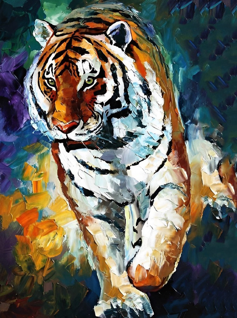 Olieverfstijl Rennende Tijger Diamond Painting