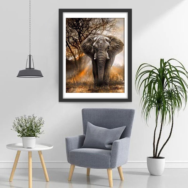 Olifant bij de Dode Bomen Diamond Painting