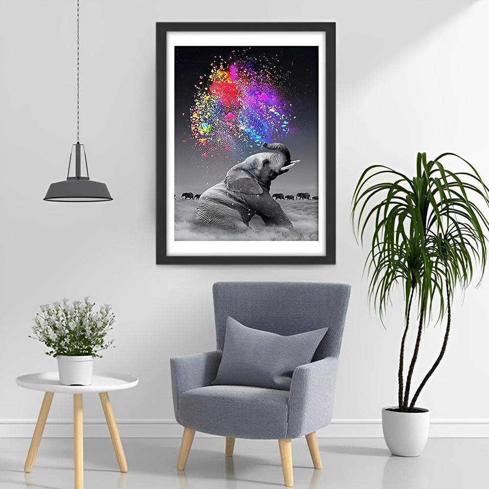 Olifant Blaast Linten Diamond Painting