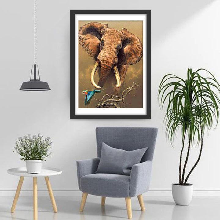 Olifant en Vogel Diamond Painting