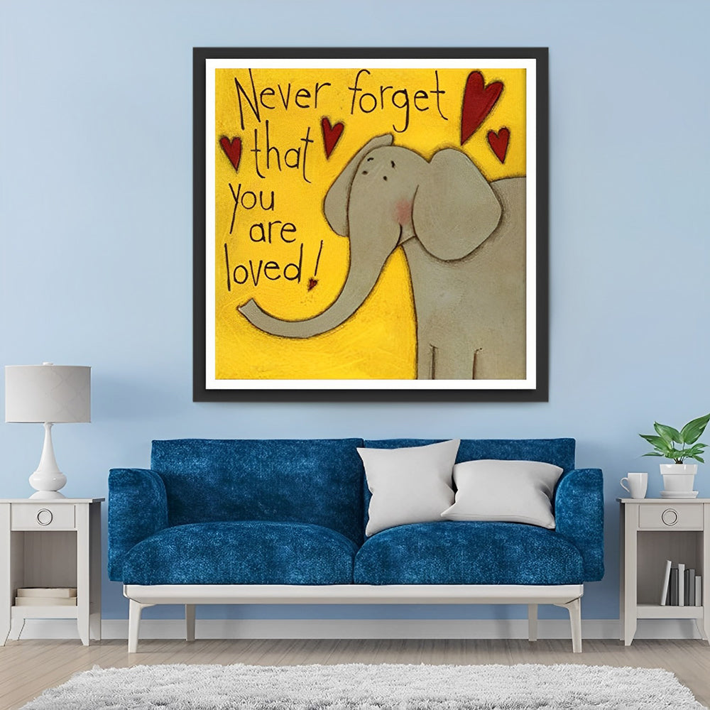Olifant en Warme Woorden Diamond Painting