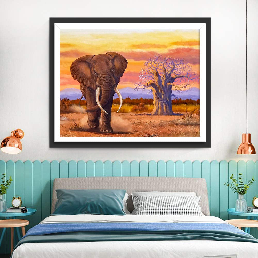 Olifant in de Woestijn Diamond Painting