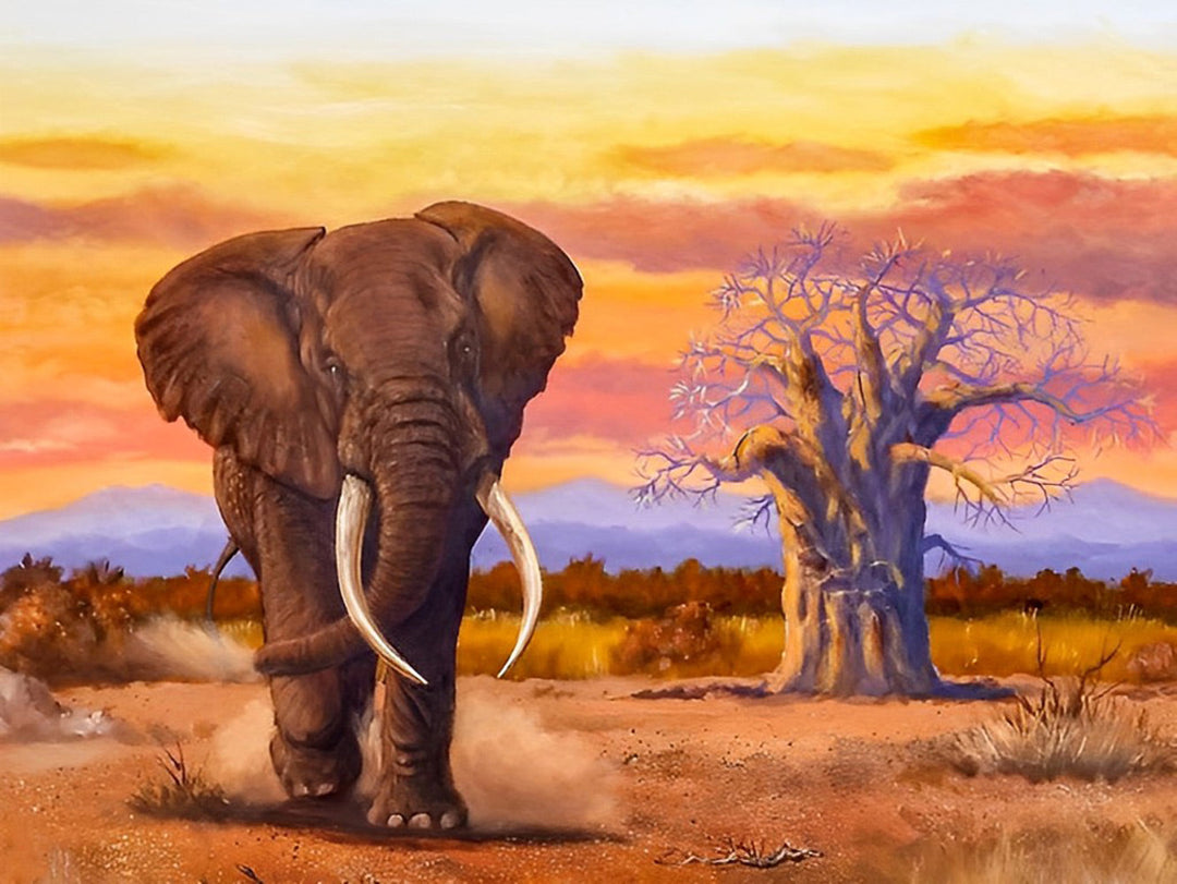 Olifant in de Woestijn Diamond Painting