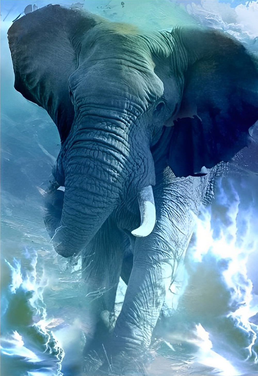 Olifant in de Wolken Diamond Painting