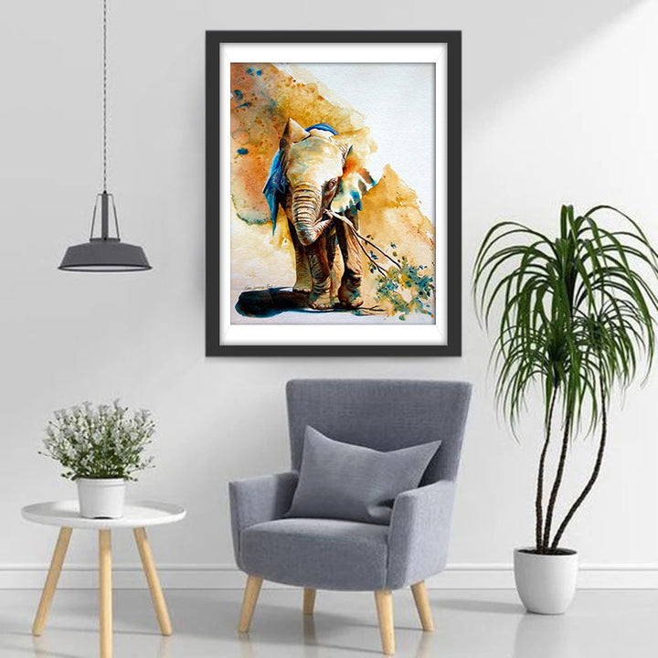 Olifant met een Tak Diamond Painting