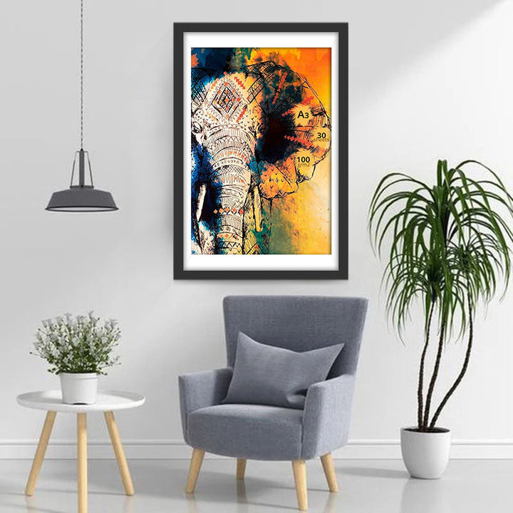Olifanten Bedekt met Graffiti Diamond Painting