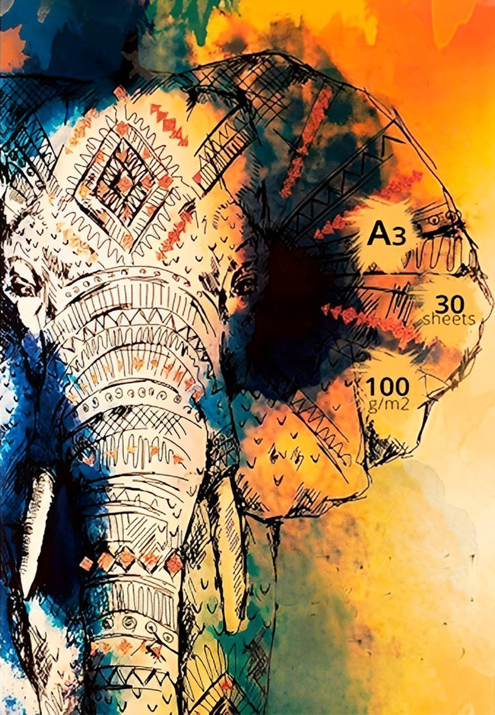 Olifanten Bedekt met Graffiti Diamond Painting