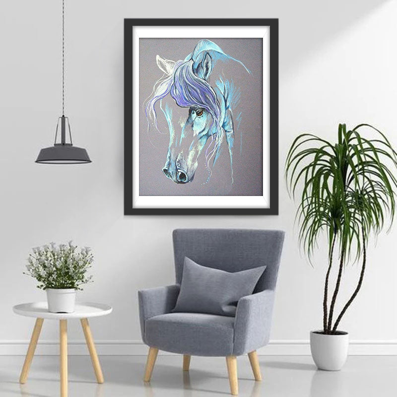 Omtrek van een Paardenhoofd Diamond Painting