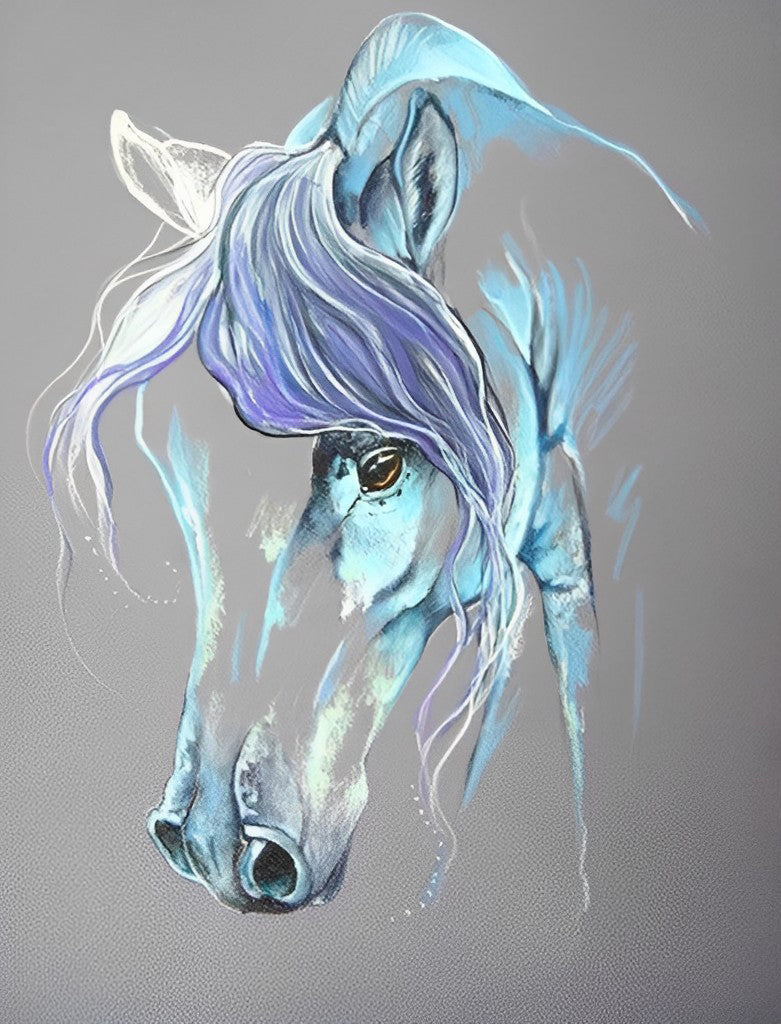 Omtrek van een Paardenhoofd Diamond Painting