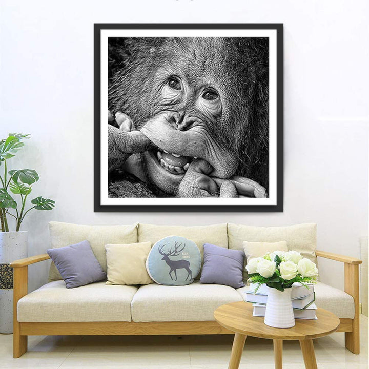 Ondeugende Aap Diamond Painting
