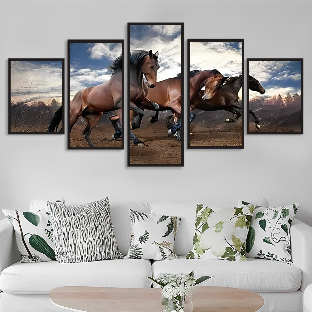 Onstuitbare Paarden 5 Platen Diamond Painting