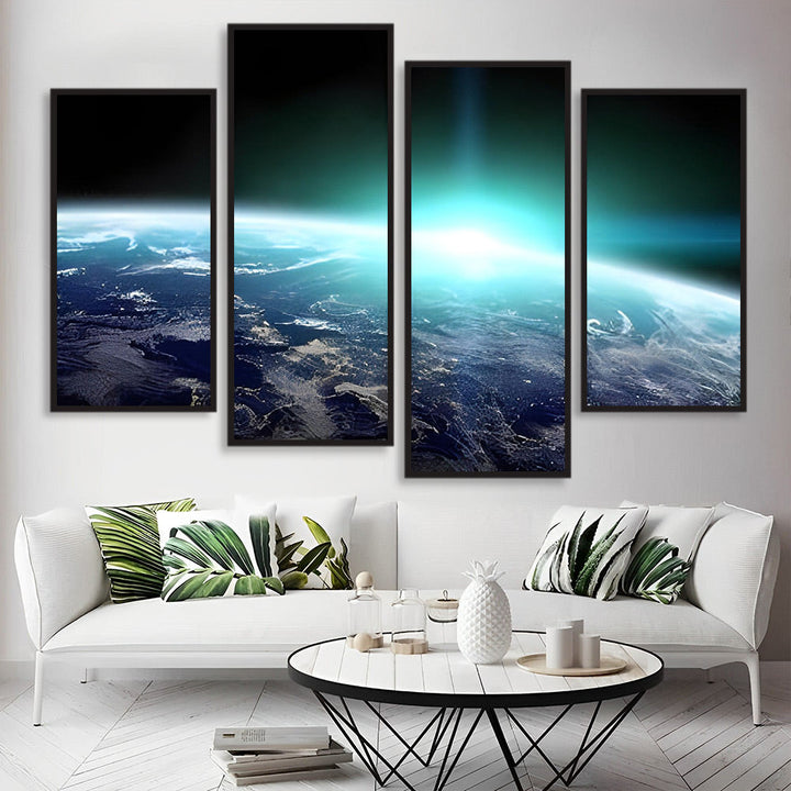 Open Uitzicht op Aarde als Muurkunst 4 Platen Diamond Painting
