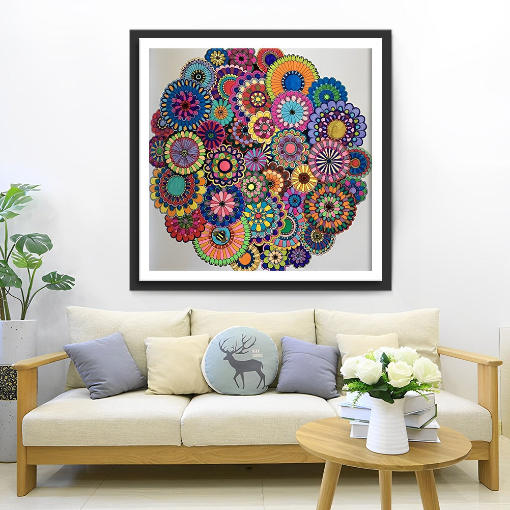 Overvloed aan Kleurrijke Ronde Patronen Diamond Painting