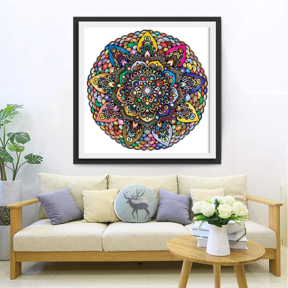 Overvloed aan Tinten in Radiaal Patroon Diamond Painting