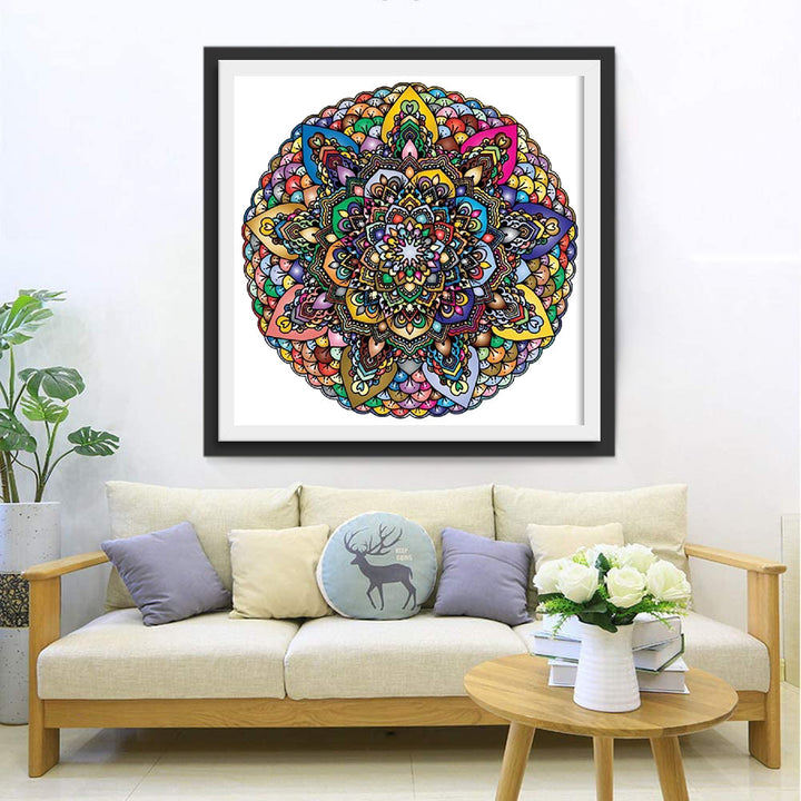 Overvloed aan Tinten in Radiaal Patroon Diamond Painting