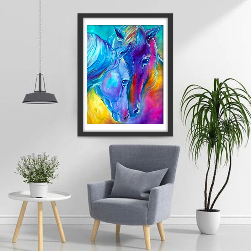 Paard Gemaakt van Kleurpigmenten Diamond Painting