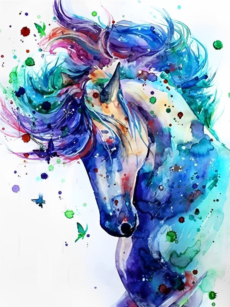 Paard met Inktvlekken Diamond Painting