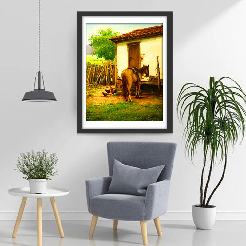 Paard op de Boerderij Diamond Painting