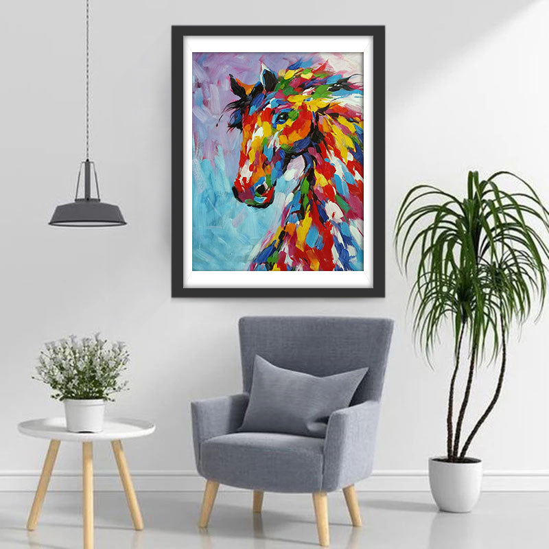 Paarden Beschilderd met Kleurpigmenten Diamond Painting