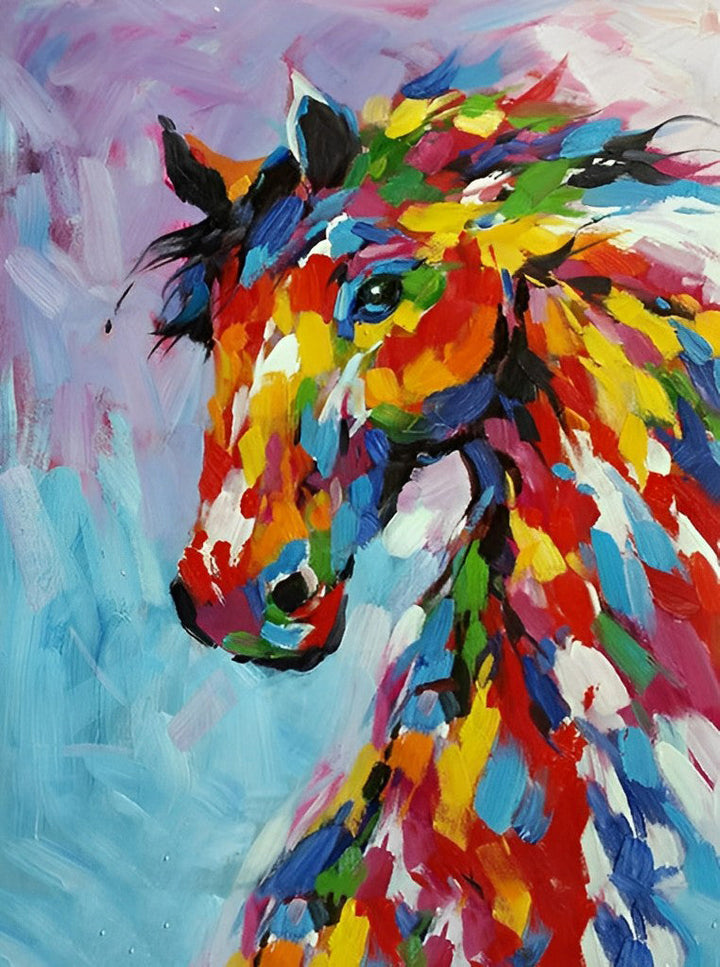 Paarden Beschilderd met Kleurpigmenten Diamond Painting