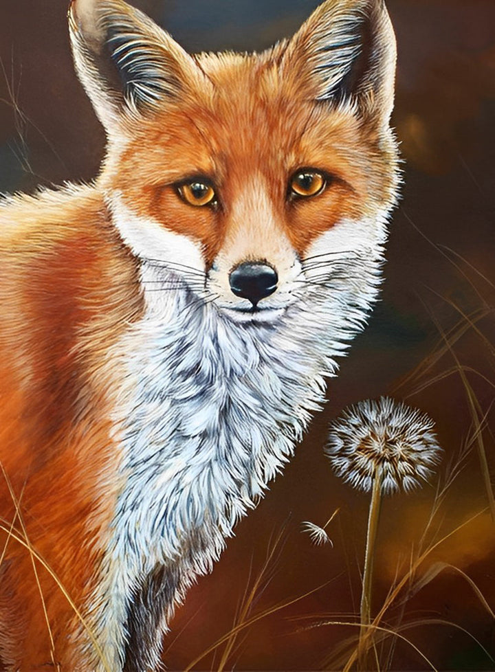 Paardenbloem en een Vos Diamond Painting