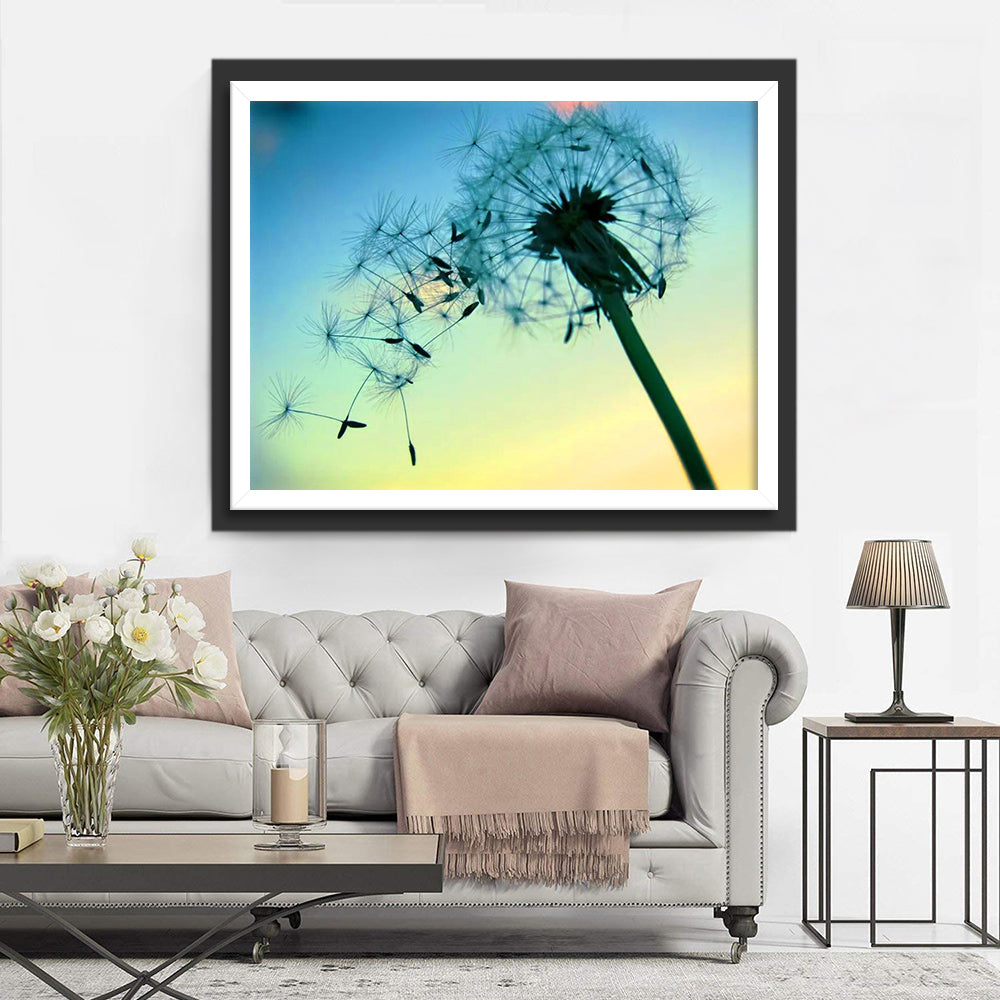 Paardenbloem onder Blauwe Hemel Diamond Painting