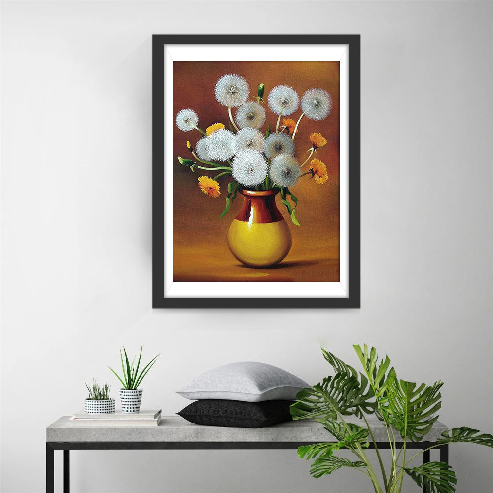 Paardenbloemdecoratie Diamond Painting
