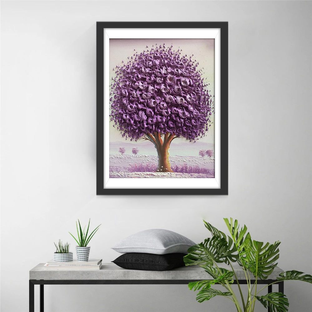Paarse Boom Diamond Painting