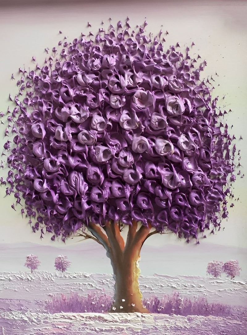 Paarse Boom Diamond Painting