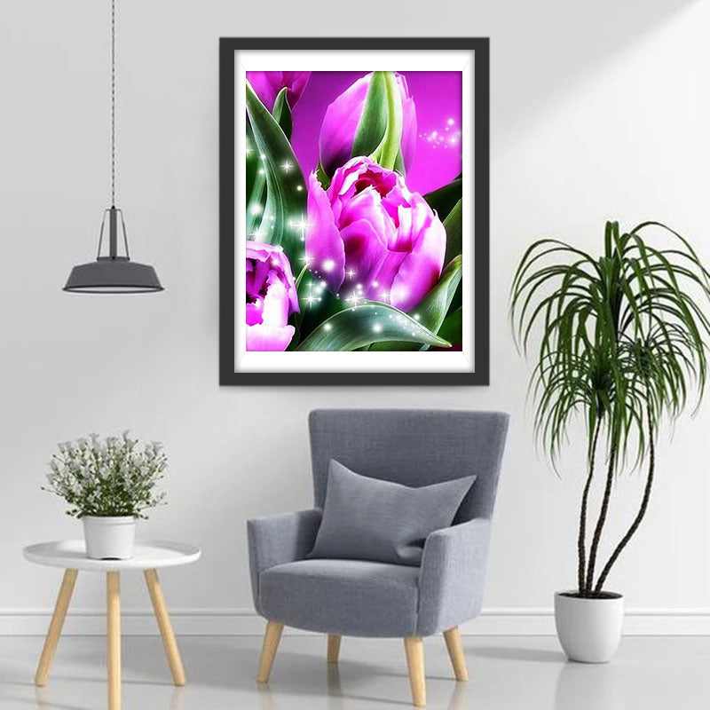 Paarse Tulpen Diamond Painting